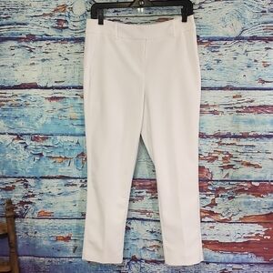 Boston Proper White Straight Leg Pants with Tailored Fit